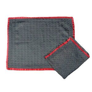 Whole Home Pair Luxury Pillowcases Shams Black Silver Red Print Border Trim 2